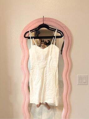 Reformation Women's White Linen Spaghetti Strap Dress